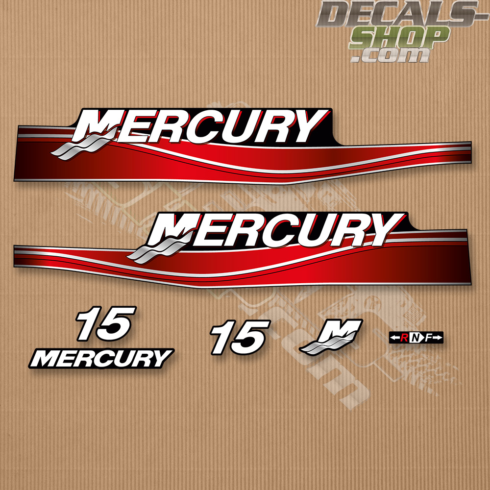 Mercury Outboard Decal Sticker Kit – 15 HP Two Stroke 1999-2006, Defender Decals